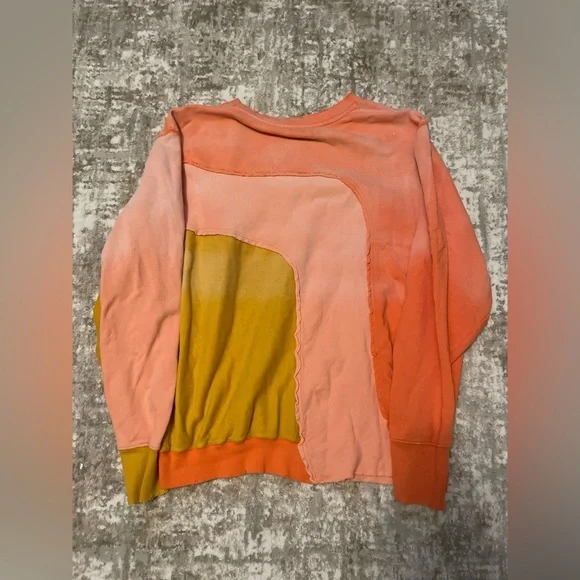 We The Free Shady Colorblock Crewneck Sweatshirt - Orange, Pink, Yellow size L - Picture 3 of 6